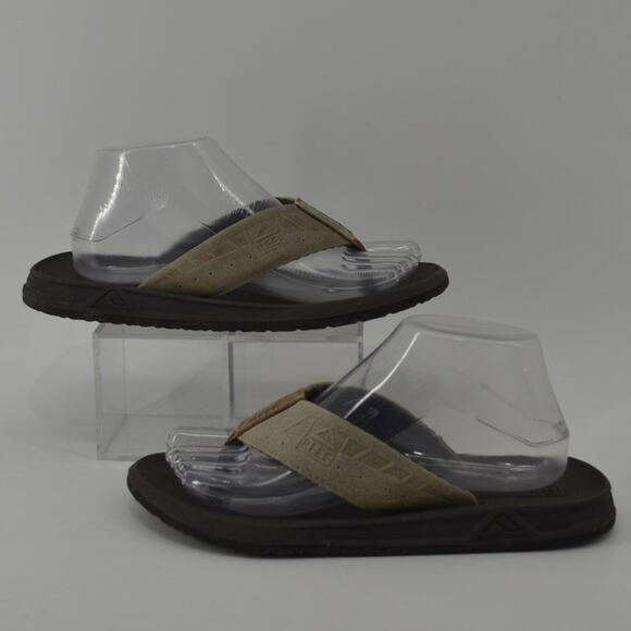 Reef Womens Sz 7 Leather Flip Flop Thong Sandals Tan Classic - Picture 6 of 14